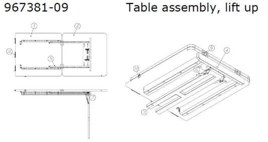 Airstream Table Assembly, Lift Up - 967381-09 