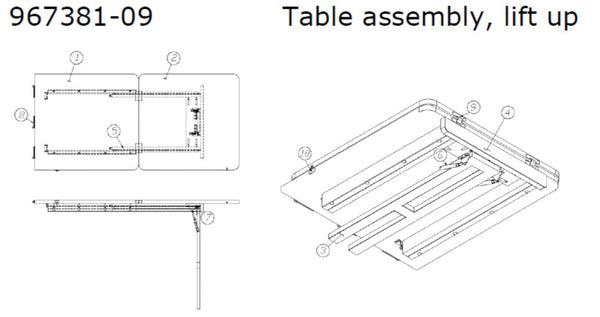 Airstream Eyelet, lock GS 5 10 Brass for Table Assembly 967381-09, Lift Up