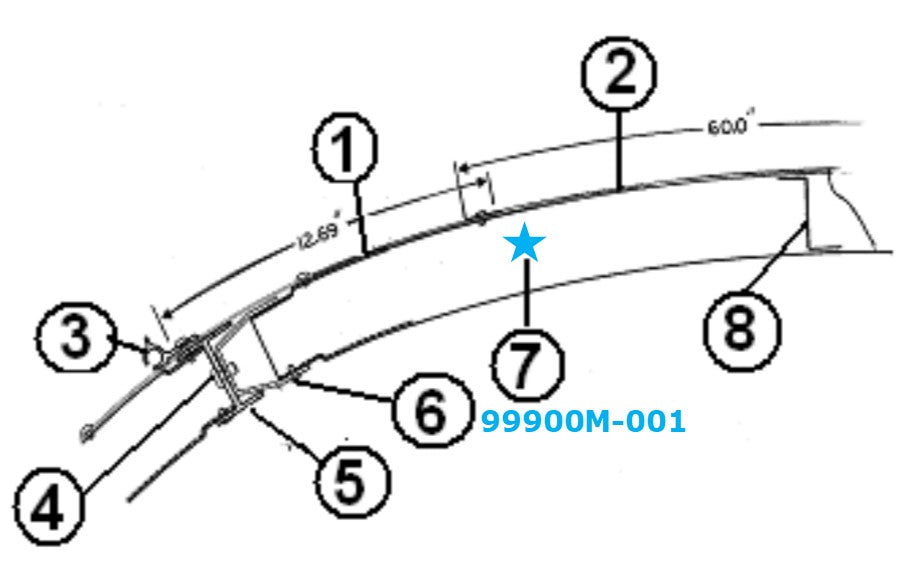 Airstream Roof Bow for Airstream Sport 22' - 99900M-001