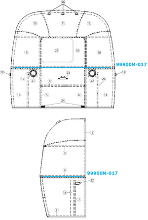 Airstream Bow Lower Window for Airstream Sport 22' - 99900M-017