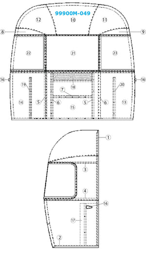 Airstream Top Center Segment for Airstream Sport 22' - 99900M-049