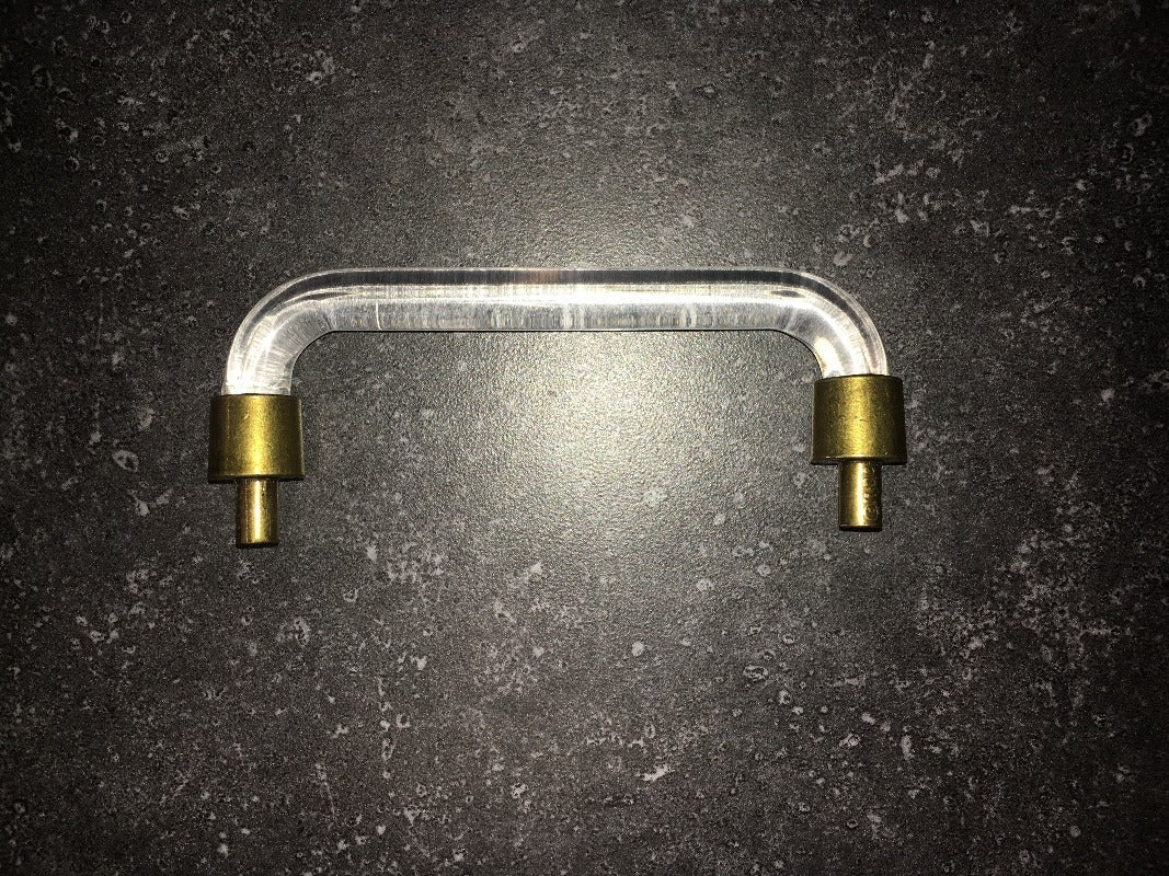 Airstream Vintage Brass and Clear Plastic Cabinet Pull - ASVINPULL
