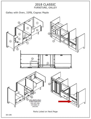 Airstream Classic 33' FB 2018 Replacement Drawer Face, Maple - 802056-1135