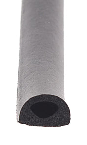 AP Products 018-224 Non-Ribbed D Seal with Tape, 1/2" x 3/8" Black Adhesive Backed, By The Foot or 50' Roll