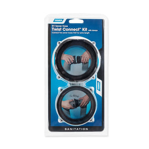 Camco 39543 RV Sewer Hose Twist Connect Kit with Clamps 