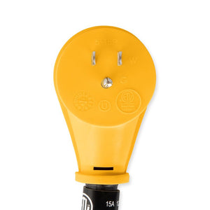 Camco 55165  12" Power Grip Dogbone 15 Amp Male to 30 Amp Female Electrical Adapter