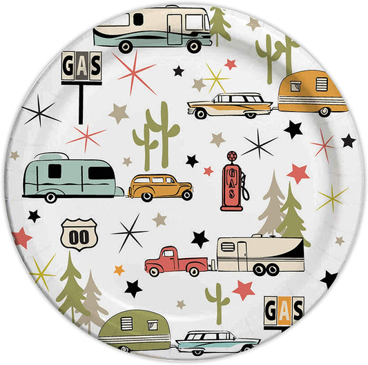 Camp Casual Eco-Friendly 10 1/16" Paper Plates 24 ct - Road Trip CC-007R10