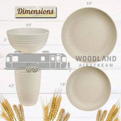 Camp Casual CC-011DW 8-Piece Microwavable Dish Set, Driftwood