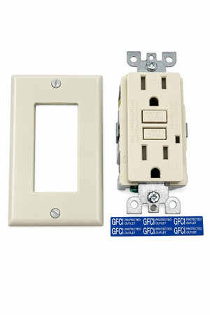 Diamond Group GFI Receptacle w/Light, Ivory