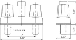 Dura Exterior Shower Faucet, White or Black