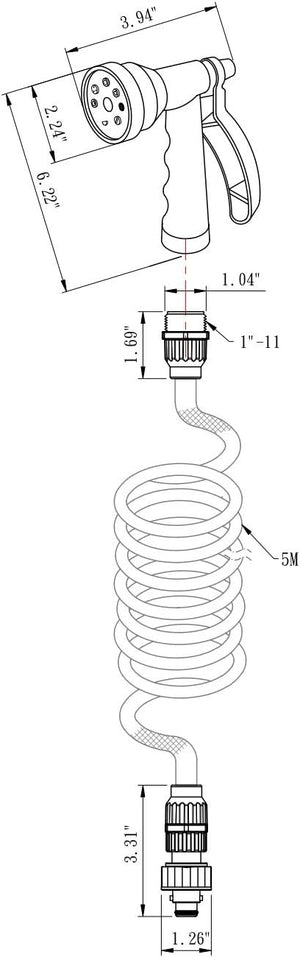 Dura Faucet DF-SA187-WT Exterior Spray Port Quick Connect Hose
