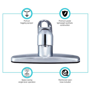  Dura Faucet DFPK100CP Non-Metallic Pull-Out Kitchen Faucet, Chrome