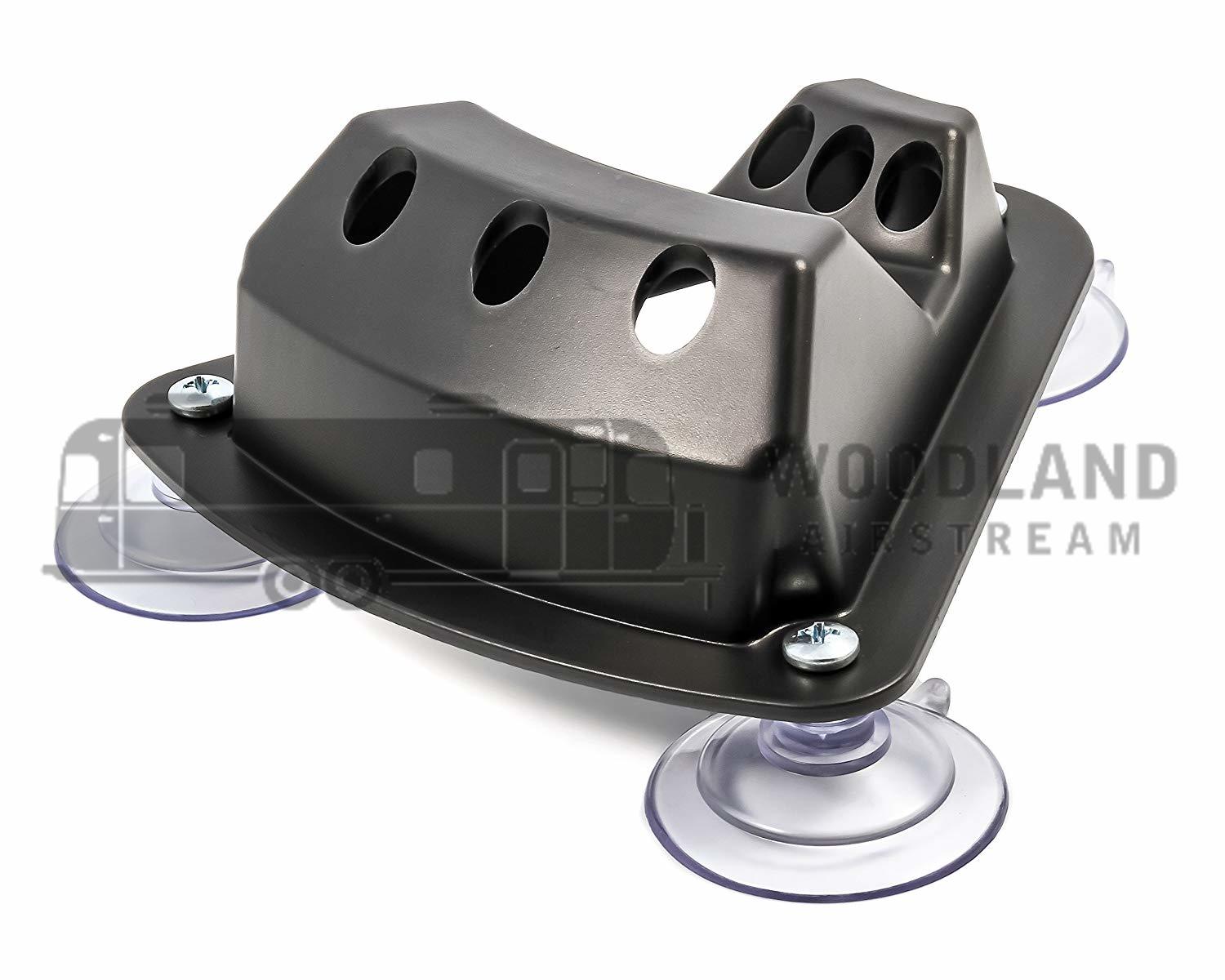 Camco 45506 Black Triple Flag Holder Suction Cup Mount