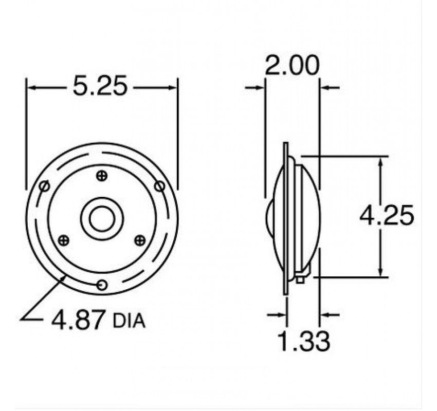 Measurement diagram of Airstream Exterior Porch Light / Flood Light / Backup Light with White Lens - 500092