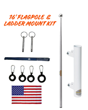Telescoping Flagpole w/ Ladder Mount Kit