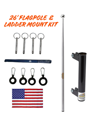 Telescoping Flagpole w/ Ladder Mount Kit