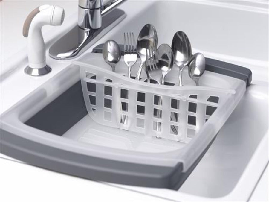 Prepworks CDD-20GY Over-The-Sink Collapsbile Dish Drainer Extends from 16.5" to 26.75"