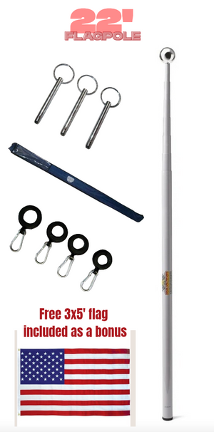 Telescoping Flagpole 22'