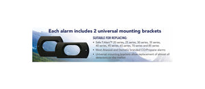 RV Safe Propane Gas & CO Detector Alarm, Black with 2 sizes of Adapter Plates