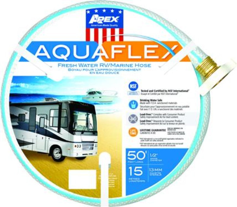 Teknor Apex AquaFlex 7503-50 Fresh Water Hose - 1/2" ID x 50' L, White