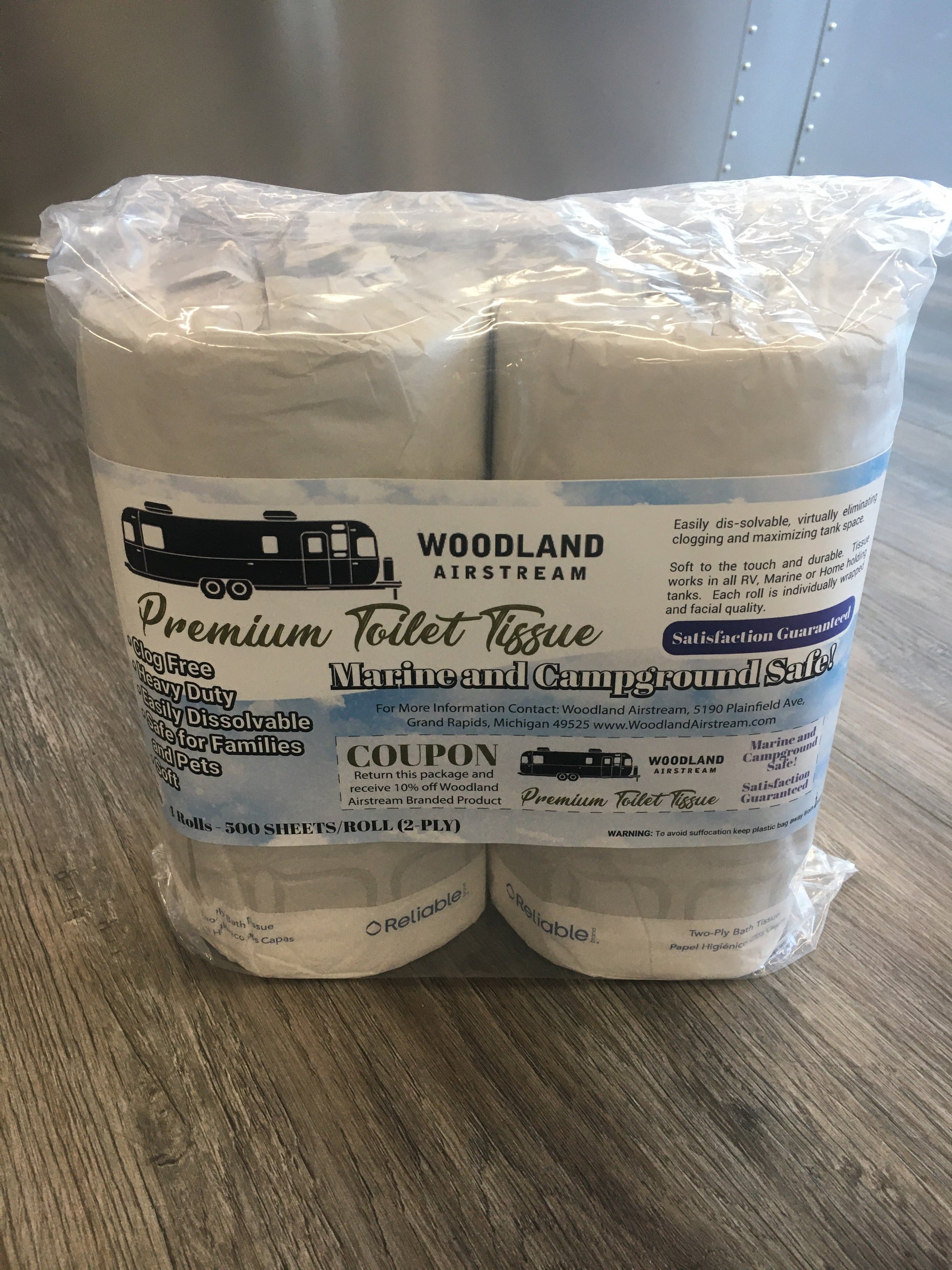 Woodland Airstream TP13 Premium RV Toilet Tissue, Pack of 4