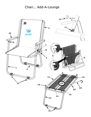 Zip Dee 14-1/4" Chair Fabric, Standard (Various Colors) - 1CF100