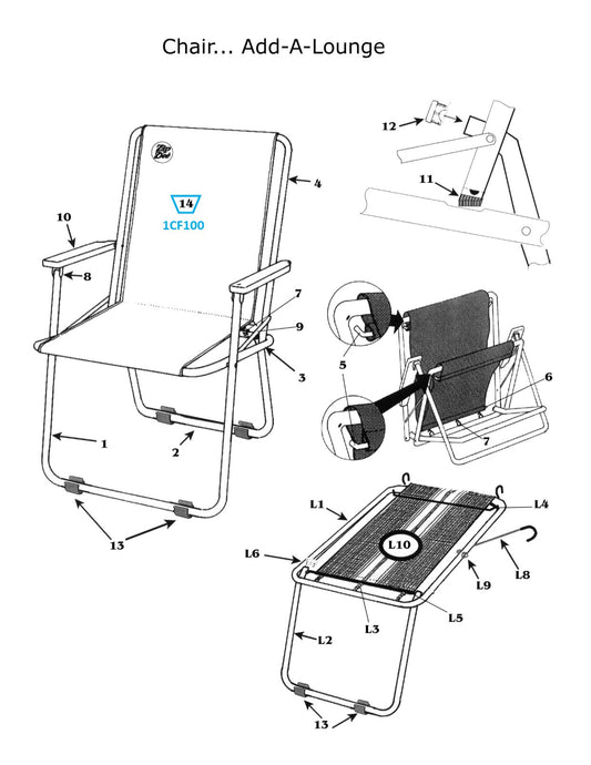 Zip Dee 14-1/4" Chair Fabric, Standard (Various Colors) - 1CF100