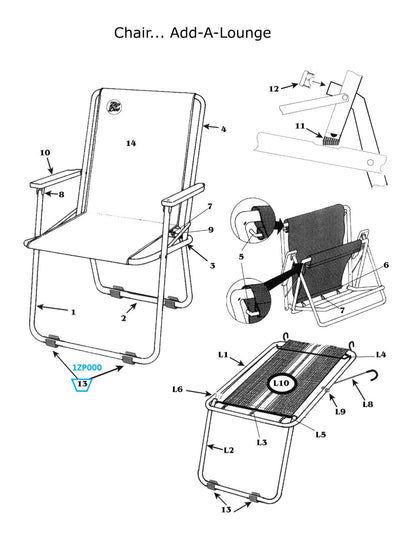 Zip Dee Z-Pad for Standard or Wide Chair or Add-A-Lounge, Pack of 8 - 1ZP000