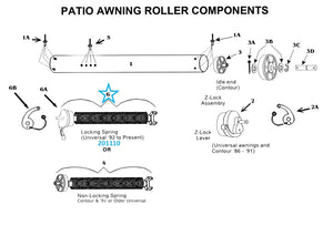 Zip Dee Locking Spring Assembly for Patio Awning - 201110