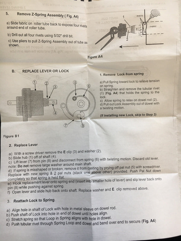 Zip Dee Z Spring Lock Replacement Lever Kit - 20121S