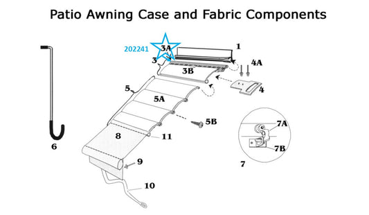 Zip Dee Curb Side Main Awning Flex Key Only 202241