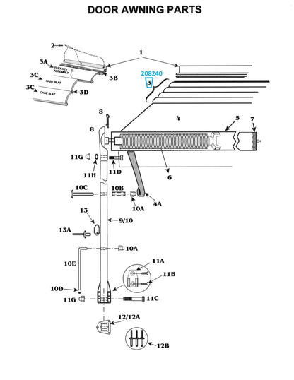 Zip Dee Bright Complete Case - 3  Slope 3' - 5' (2 Slat, Flex Key, per ft.) - 208240