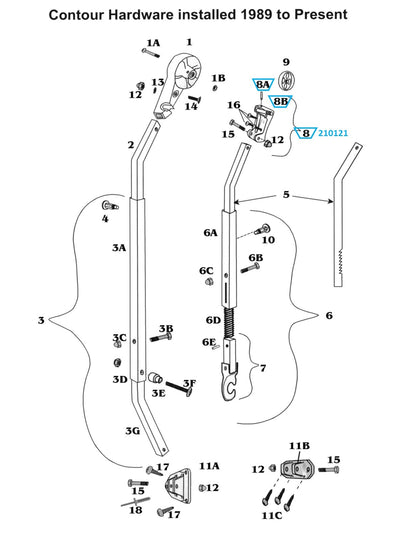 Zip Dee Awning Front Curved Clamp Assembly, Righthand - 210121