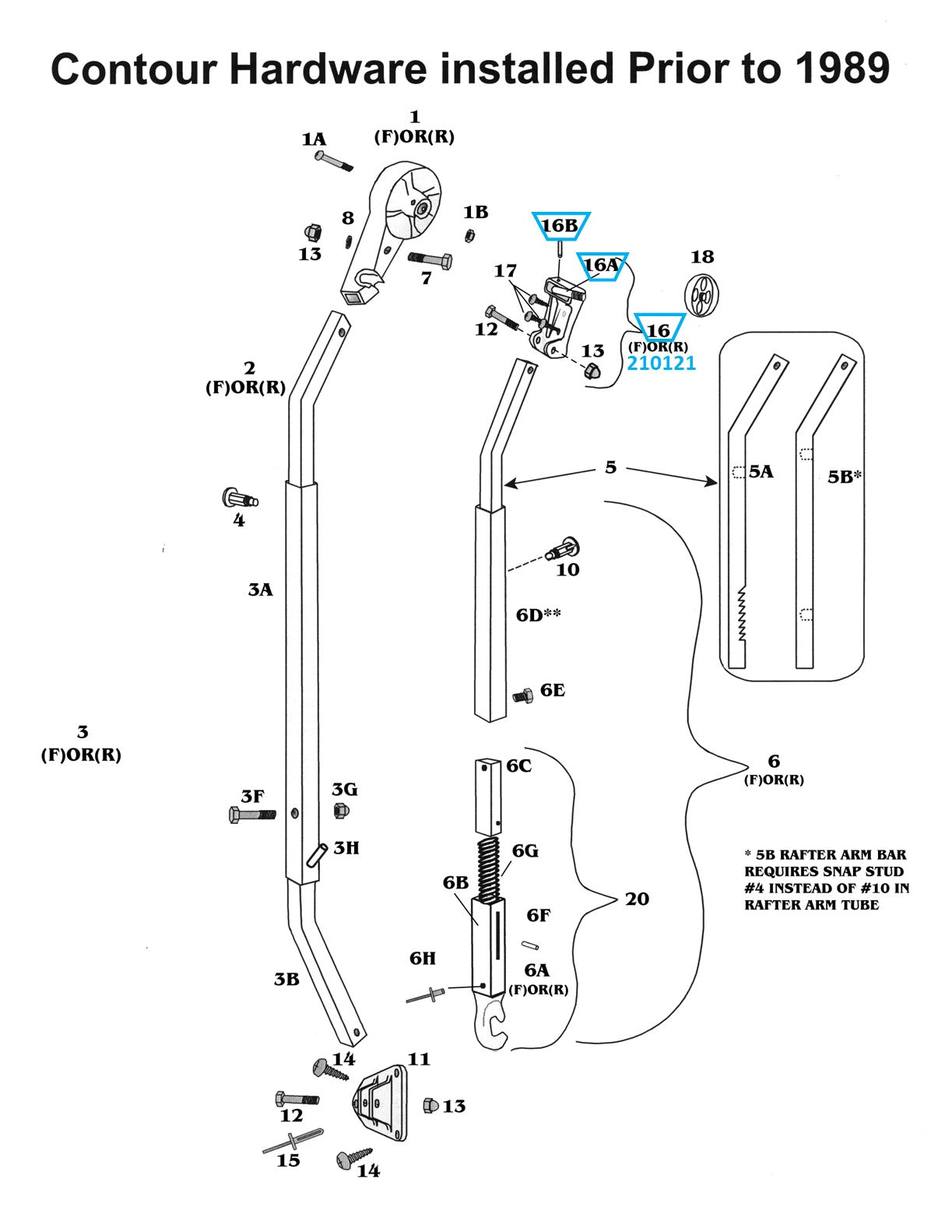 Zip Dee Awning Front Curved Clamp Assembly, Righthand - 210121