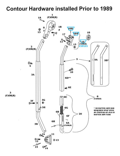 Zip Dee Awning Front Curved Clamp Assembly, Righthand - 210121