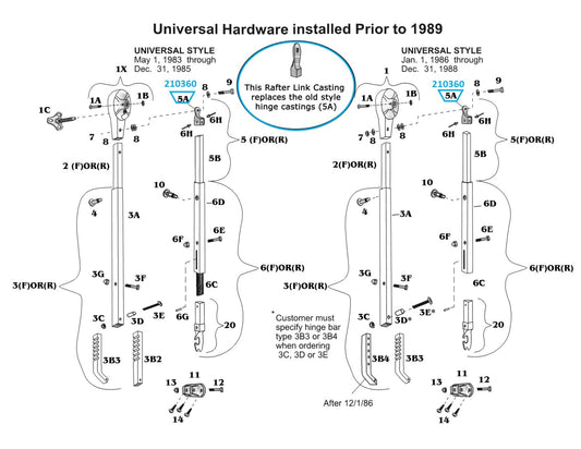 Zip Dee Rafter Link Casting for Universal Hardware - 210360