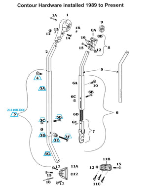 Zip Dee Bright Rear Main Arm Tube Assembly - 21110R-XXX