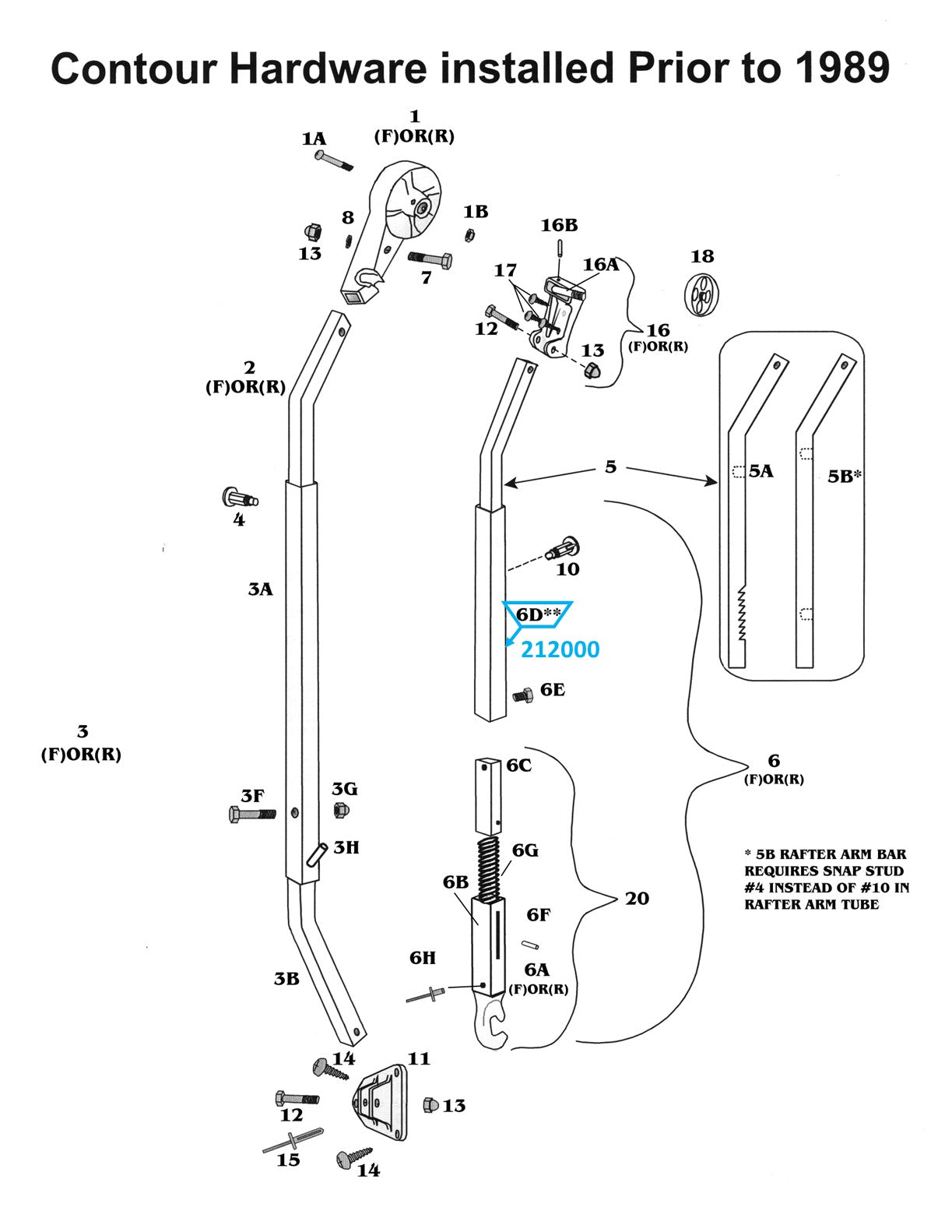 Zip Dee Bright Awning '88 Rafter Arm Tube - 212000