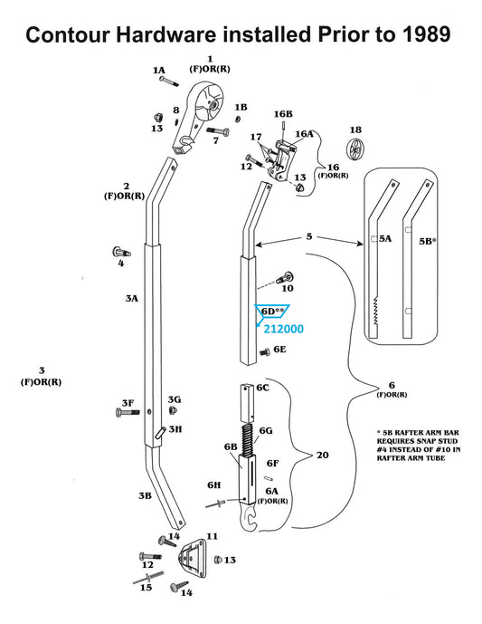 Zip Dee Bright Awning '88 Rafter Arm Tube - 212000