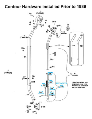 Zip Dee Bright Front Claw Tube Assembly - 21270F-XXX