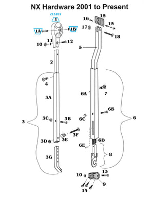 Zip Dee Awning Head Casting Assembly, Standard (Red Logo) - 215201