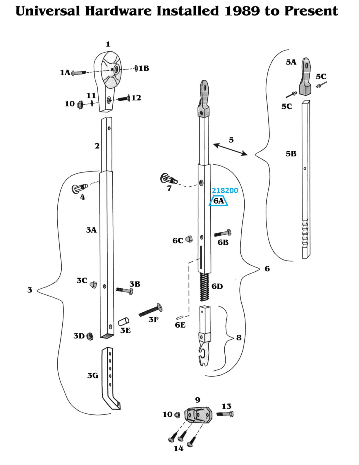 Zip Dee Bright Rafter Arm Tube for Universal Hardware - 218200