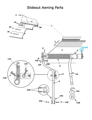 Zip Dee 2-1/2" Idle End Assembly for Window Awning - 221500