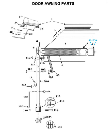 Zip Dee 2-1/4" Idle End Assembly for Window or Door Awning - 221550