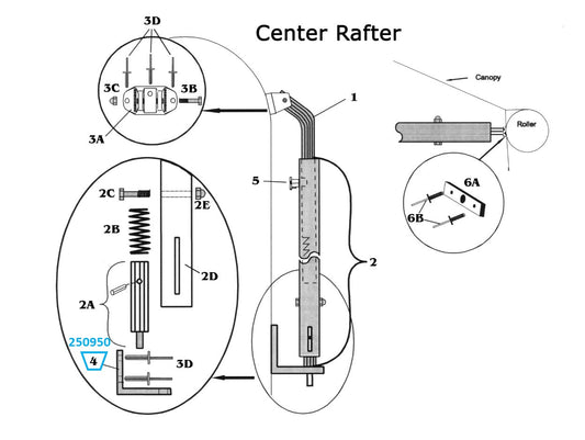 Zip Dee 2" x 2-1/2" Center Rafter Support Bracket for All Years except 1994 to Present Airstreams - 250950