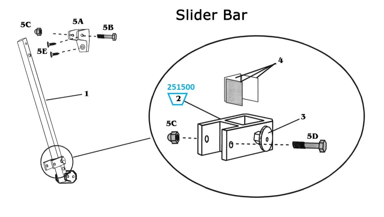 Zip Dee Slide Bar Hinge with Snap Stud - 251500