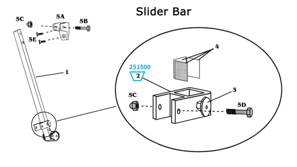 Zip Dee Slide Bar Hinge with Snap Stud - 251500