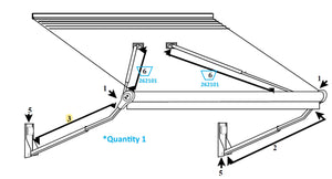 Zip Dee Complete Gas Rafter Assembly for Relax 12V Electric Contour Awning - 262101