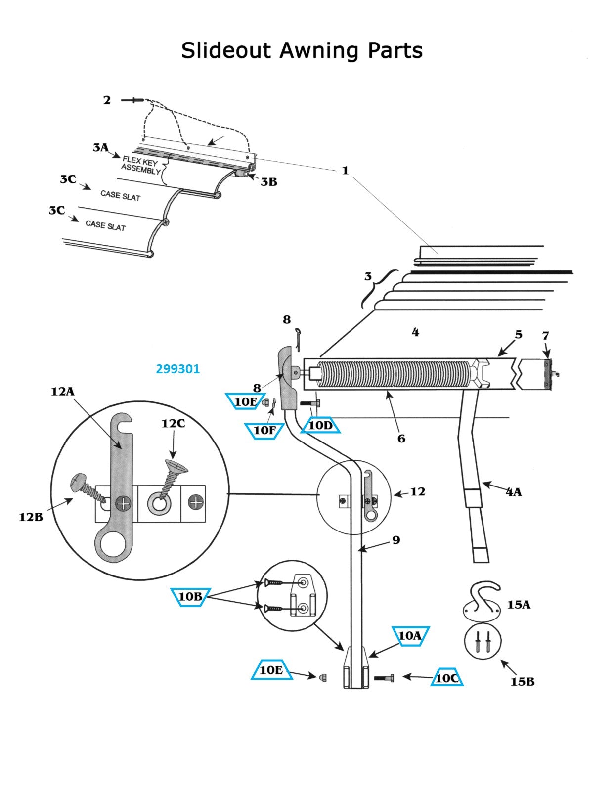 Zip Dee Slideout Mounting Hardware Kit, Current - 299301