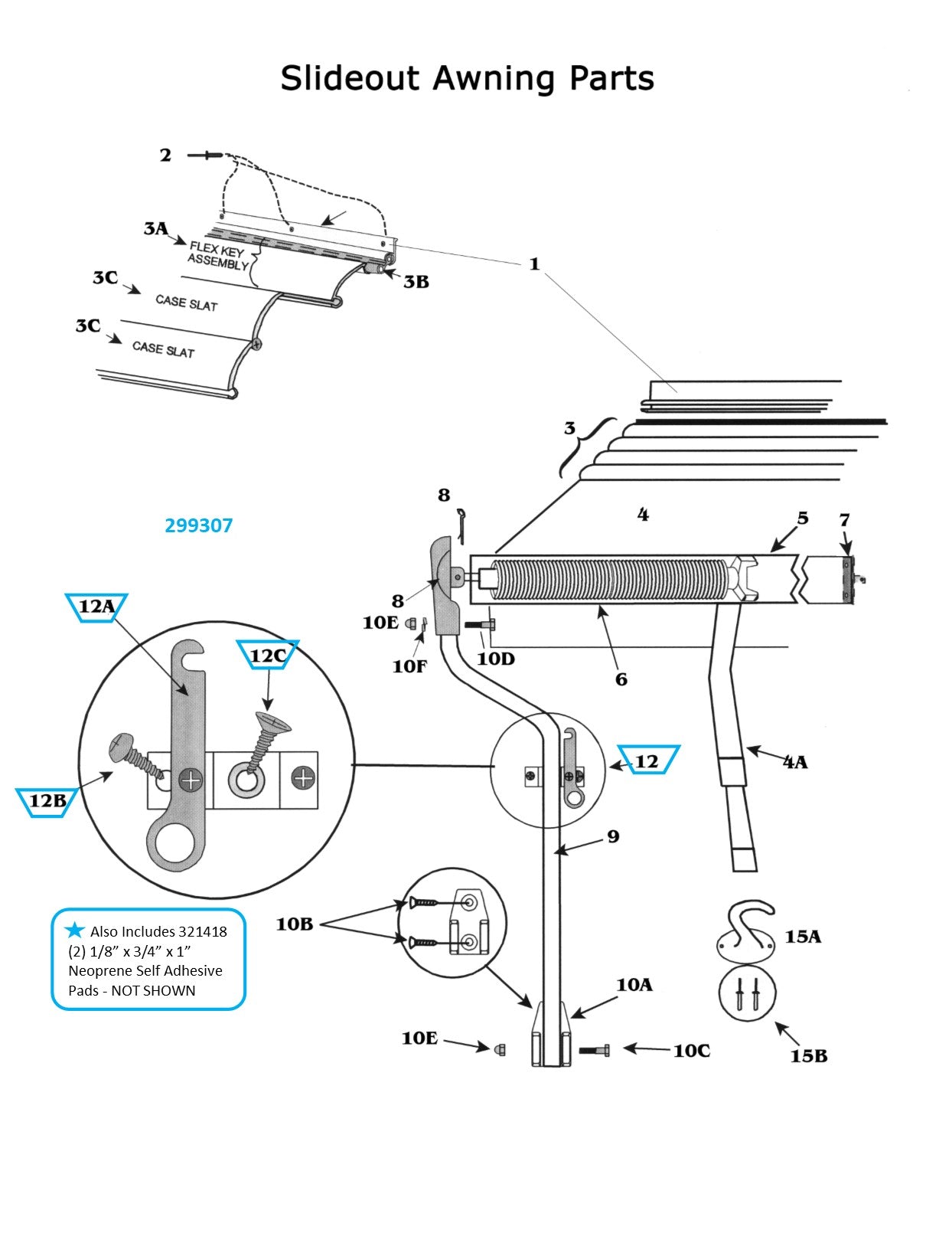 Zip Dee Slideout Arm Lock Kit 1988 and Later, One Arm Only - 299307